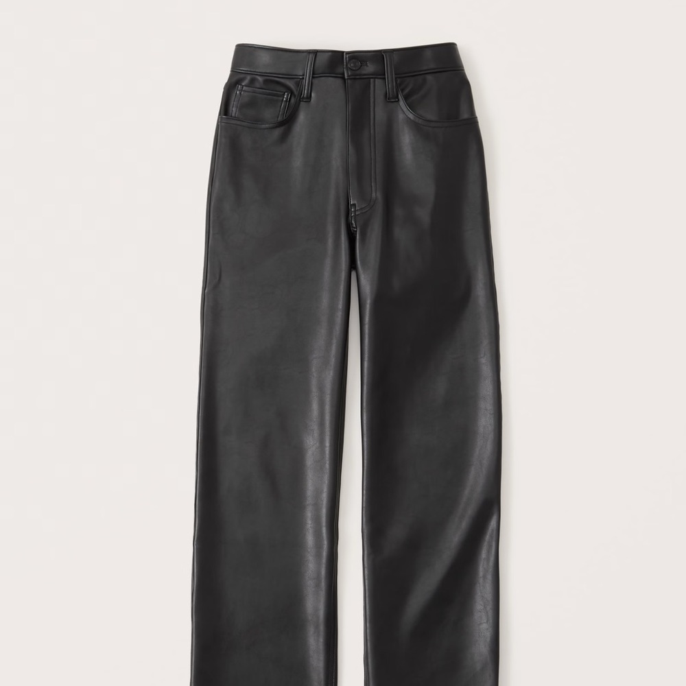 Abercrombie & Fitch The 90s Relaxed Fit High Rise Vegan Leather Pant